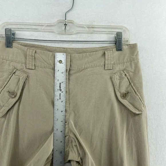 Ann Taylor Capri Pants Women's Sz 4P Beige Slash Pockets Cargo Style Lyocell - Picture 5 of 13